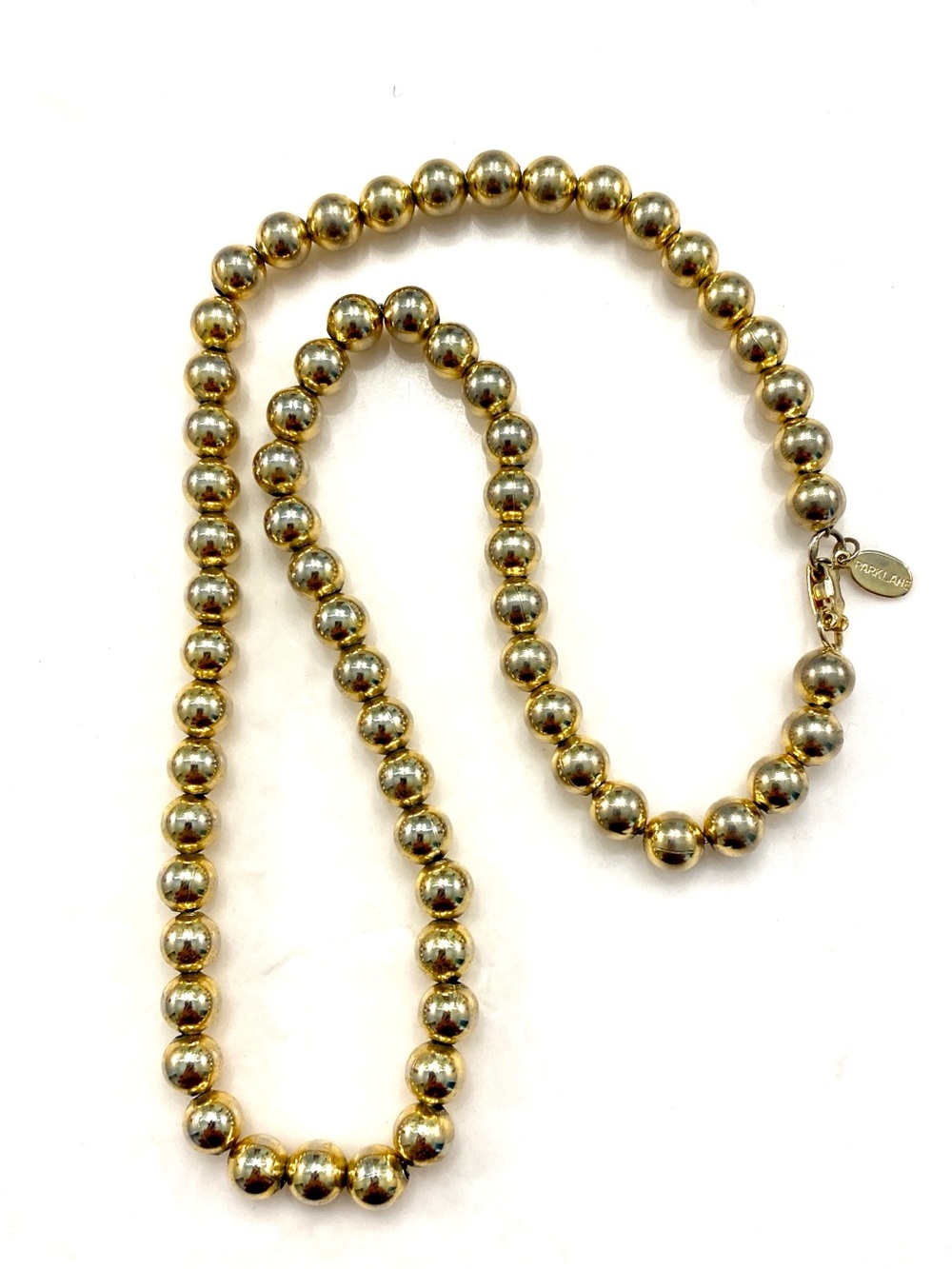 Vintage Park Lane Polished Gold Bead Necklace